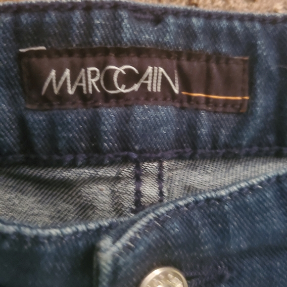 Marc Cain N2 Size 6 Cropped Heart patchwork frayed jeans NWT - Picture 5 of 11